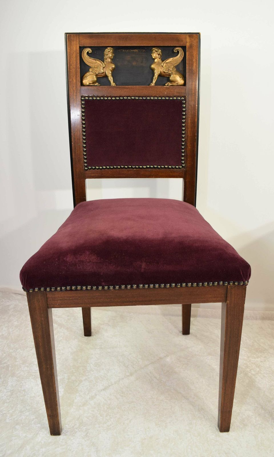 19th Century Egyptian Revival Pair Of Dining Chairs photo Furniture