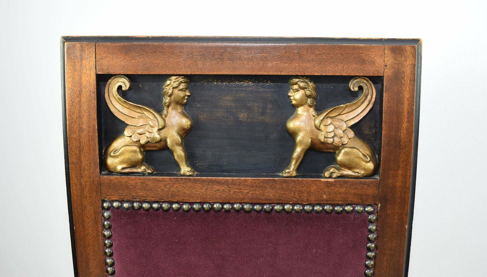 photo for sale 19th Century Egyptian Revival Pair Of Dining Chairs