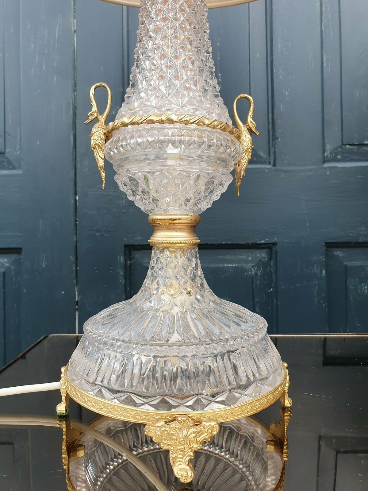 Pair Of Glass And Gilt Metal Table Lamps photo Lighting