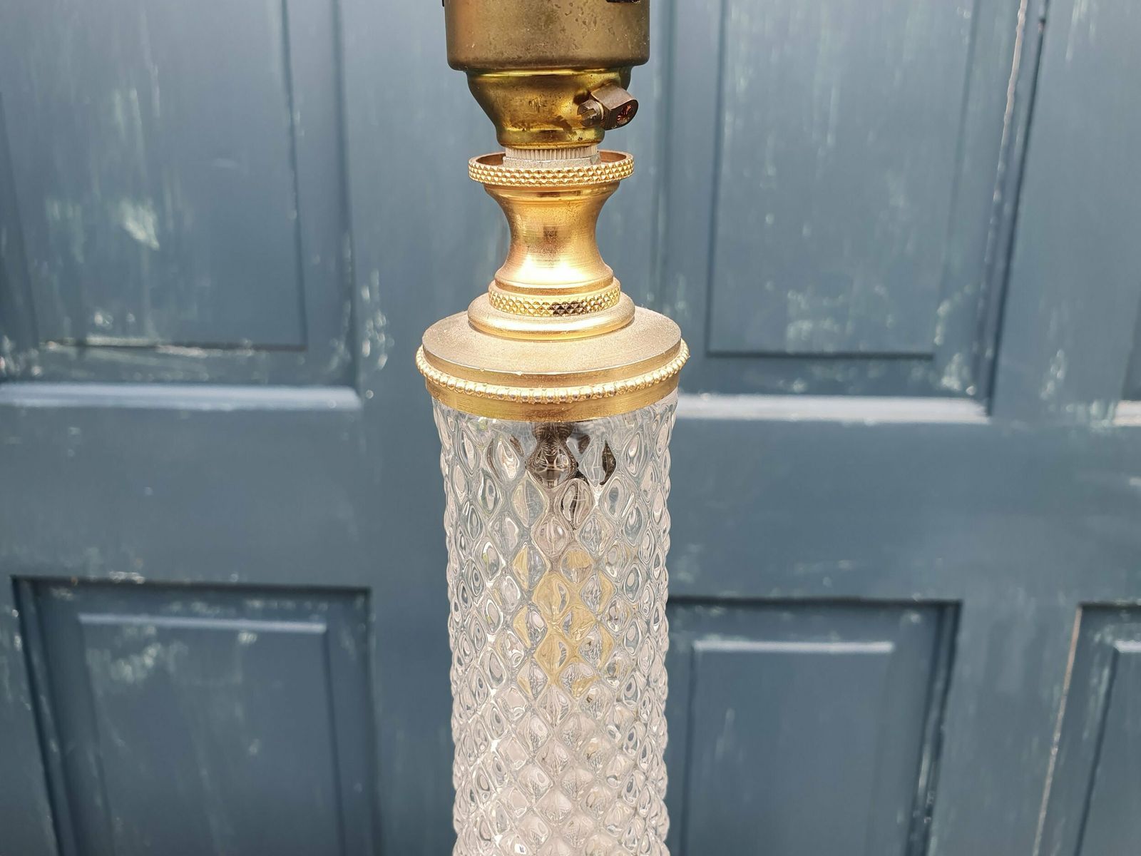 Pair Of Glass And Gilt Metal Table Lamps photo vinterior