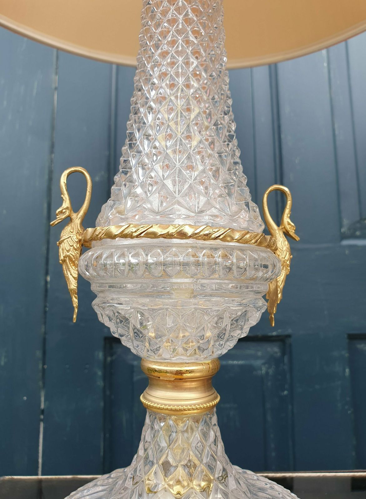 Pair Of Glass And Gilt Metal Table Lamps photo buy