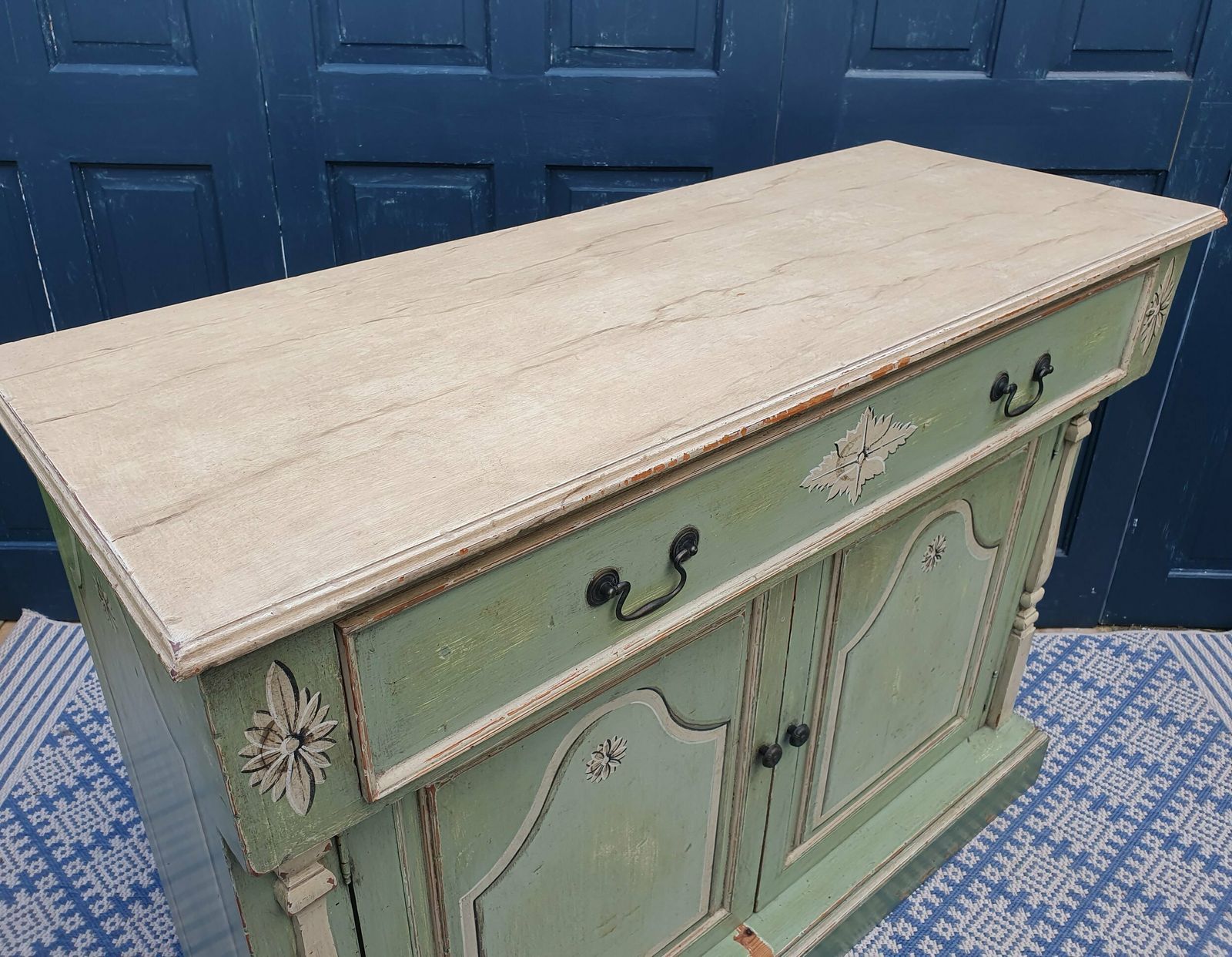 Hand Painted Antique Pine Cabinet photo Furniture