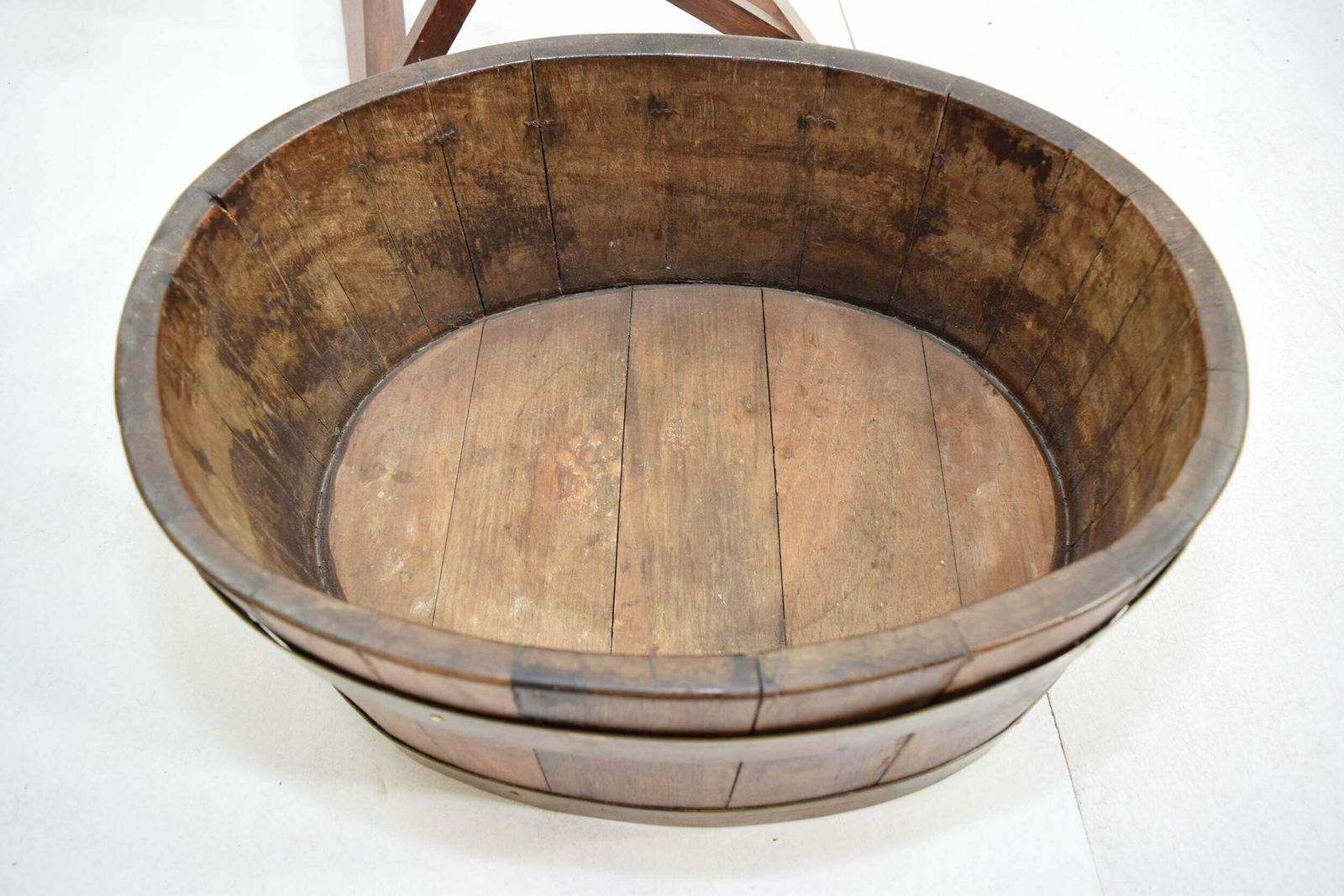 Early 20th Century Oak And Brass Bound Planter photo buy