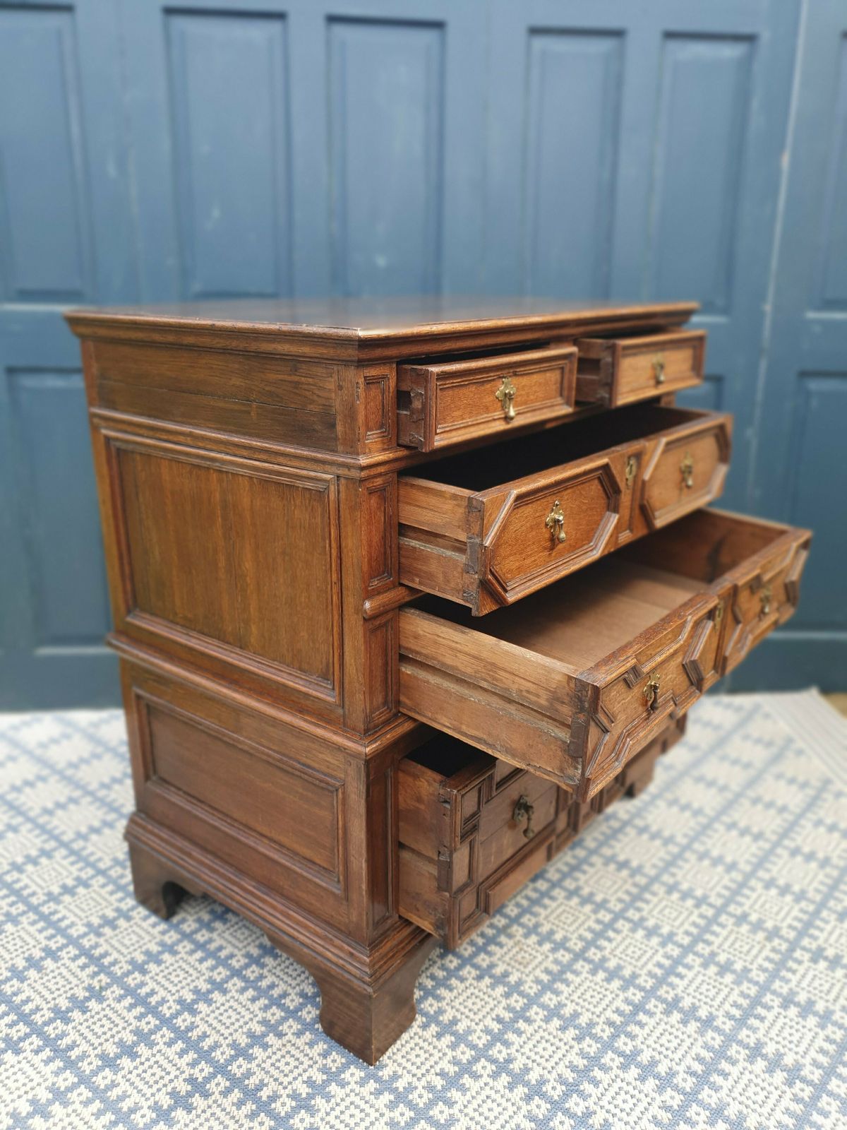 17th Century Oak Chest Of Drawers photo vintage