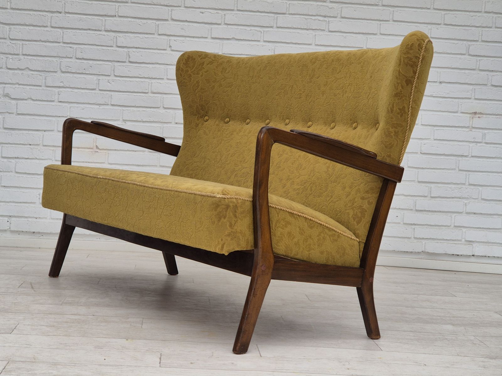 1450.0 1960s, Danish 2 Seater Sofa By Søren Hansen For Fritz Hansen, Original Condition. photo