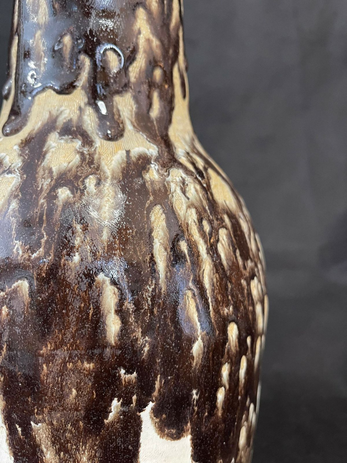 Stunning And Unique Mid Century Hand Made Fat Lava Ceramic Vase By Sue Blackburn 1969 photo Home Decor