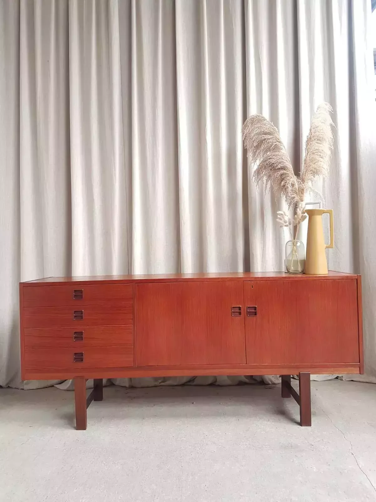 Vtg Mid Century Danish Teak Sideboard Credenza Scandi Retro