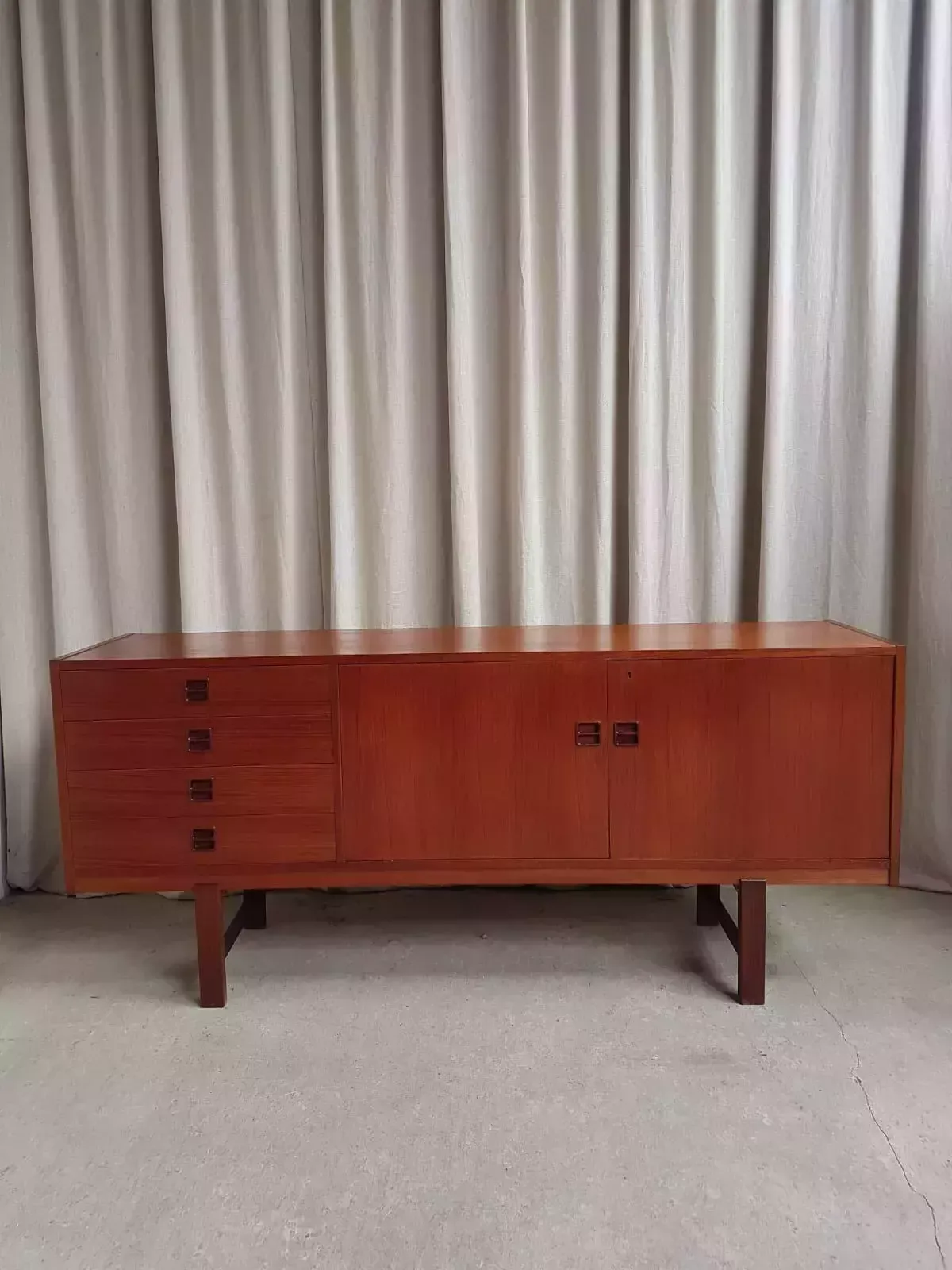 Vtg Mid Century Danish Teak Sideboard Credenza Scandi Retro photo buy