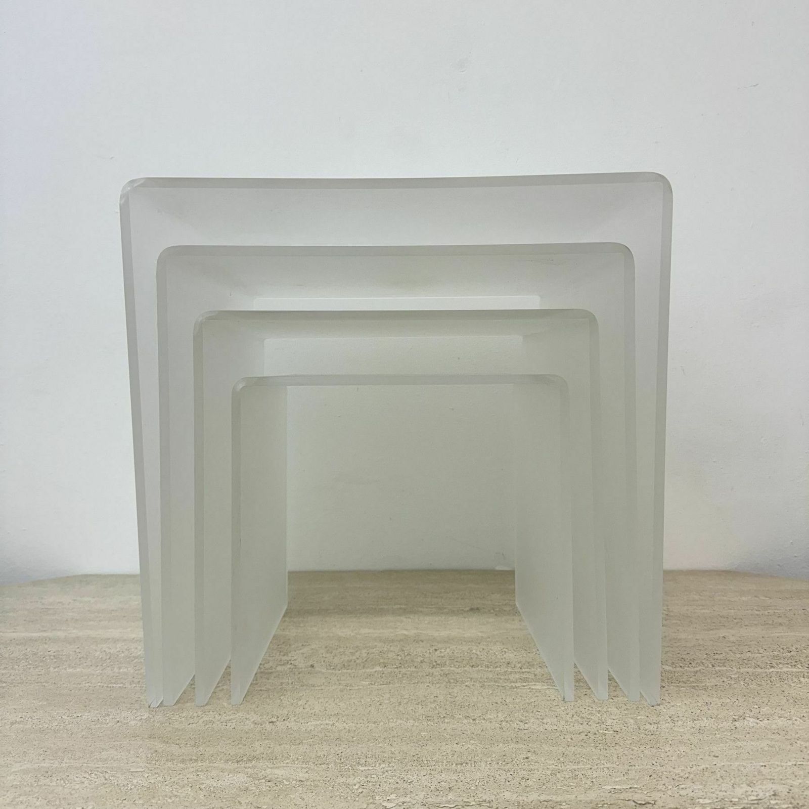 Set Of 4 Lucite Nesting Tables , 1970s photo for sale