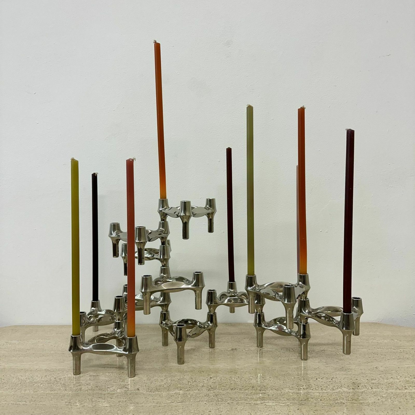 Large Xl Candlestick By Fritz Nagel & Ceasar Stoffi And Manufactured By Bmf 1960’s Nagelkandelaar