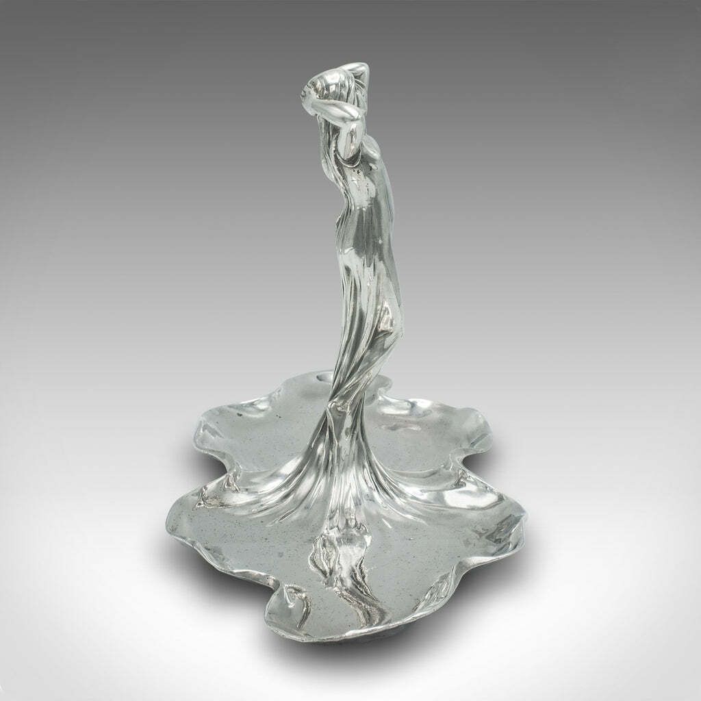 Antique Art Nouveau Centrepiece Figure, German Card Tray, Bonbon Dish, Victorian photo Home Decor