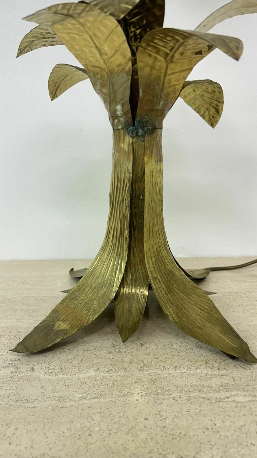 photo furniture Mid Century Brass Floor Lamp With Alabaster Grapes , 1950s