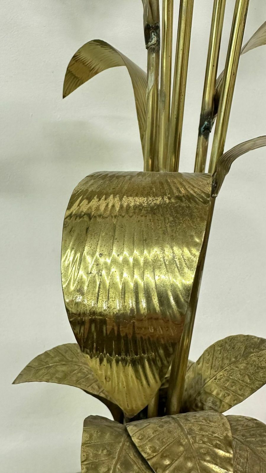 photo buy Mid Century Brass Floor Lamp With Alabaster Grapes , 1950s