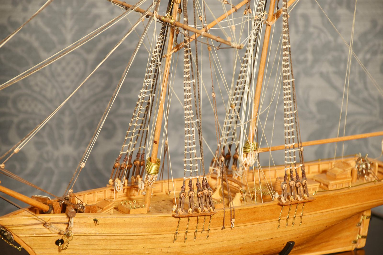 Cased Scale Model Of The Scottish Two Masted Schooner photo vinterior