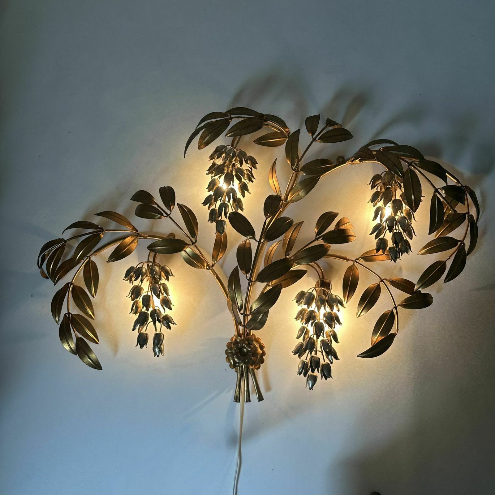Hans Kögl Wisteria Wall Lamp Gilded Metal , 1970s photo buy