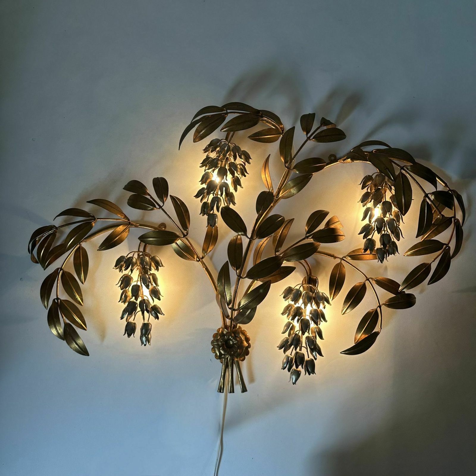 photo furniture Hans Kögl Wisteria Wall Lamp Gilded Metal , 1970s