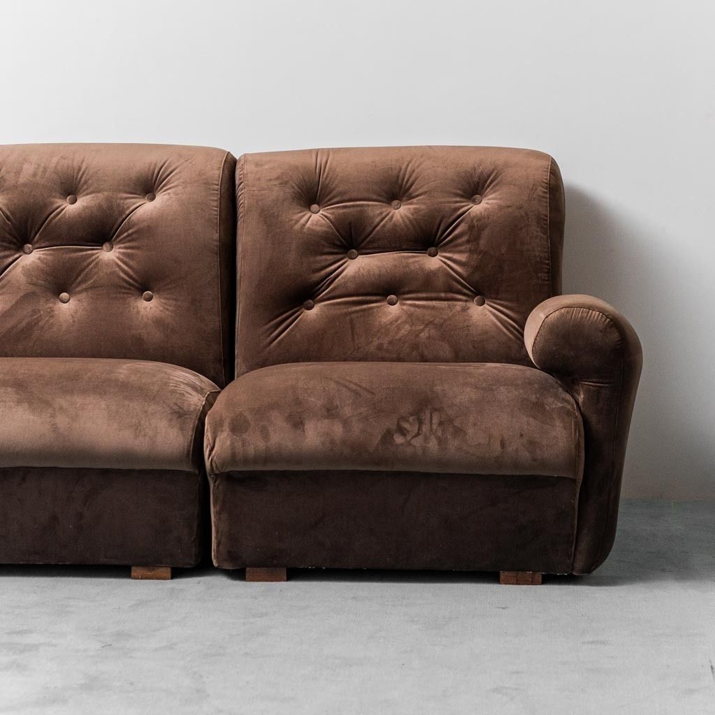 4 Seater Modular Sofa Velvet 70s Vintage Modern Antiques photo buy