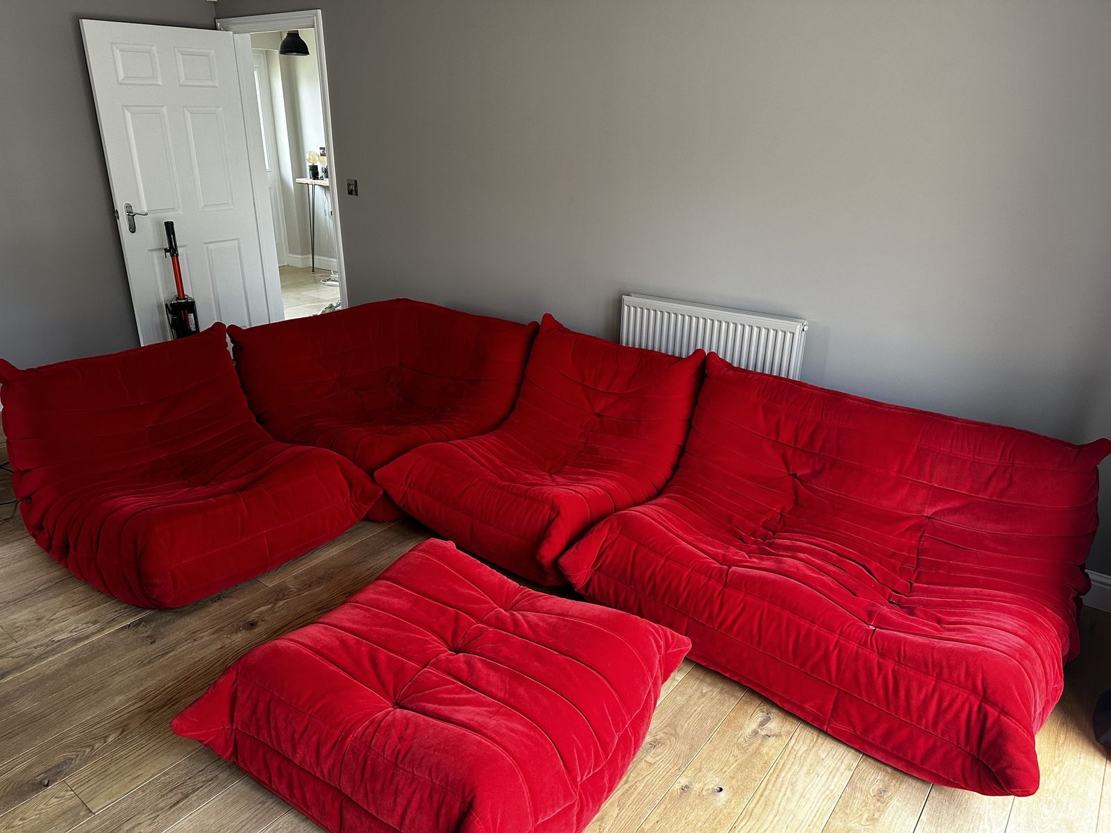 A 21st Century Red "Togo" Corner Sofa photo vintage