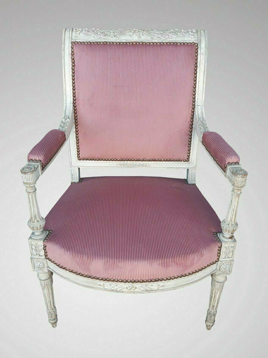 Louis XVI Style Living Room Including A Pair Of Armchairs And A Bench photo Furniture