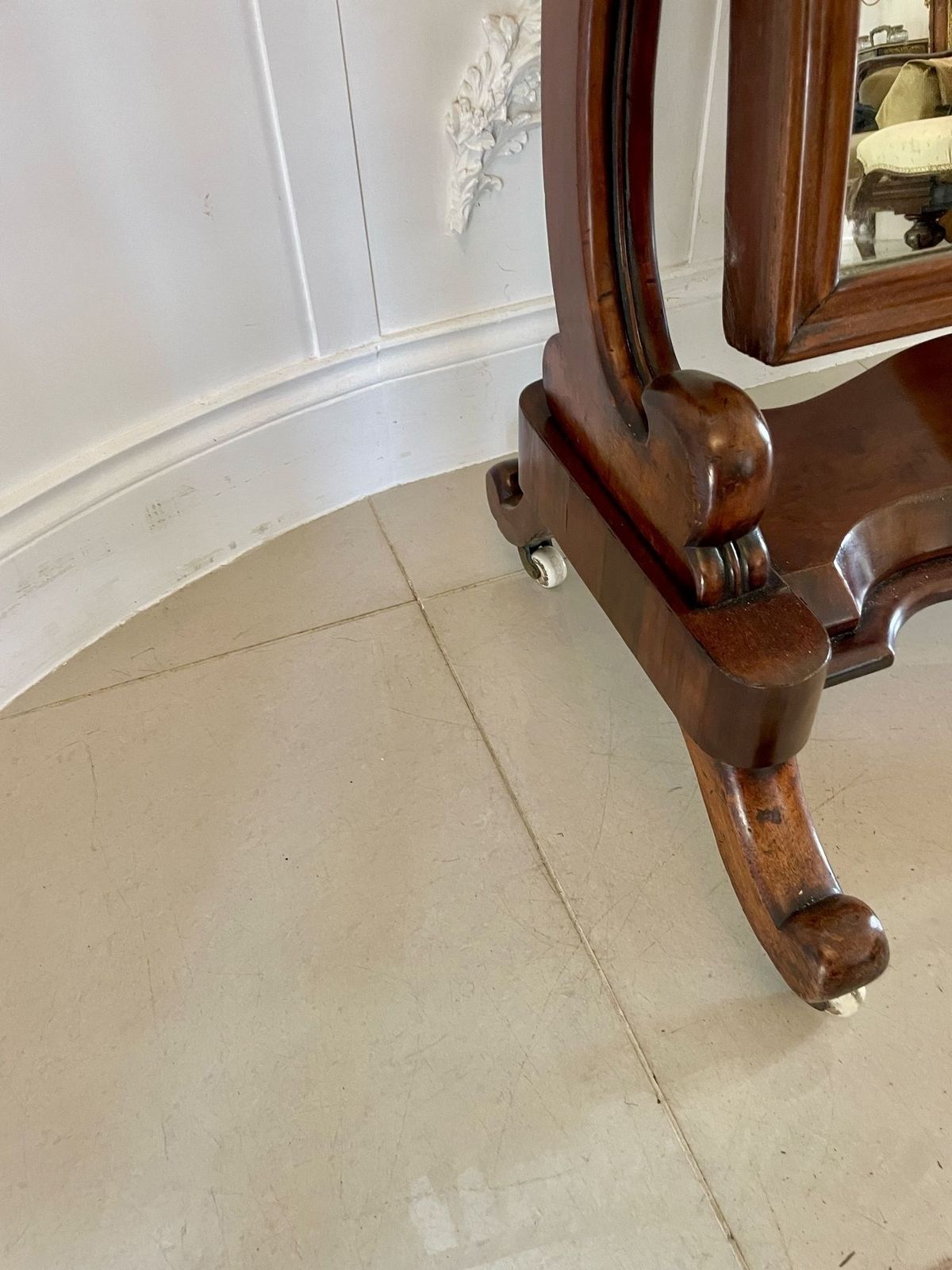 Antique 19th Century Quality Mahogany Cheval Mirror photo for sale