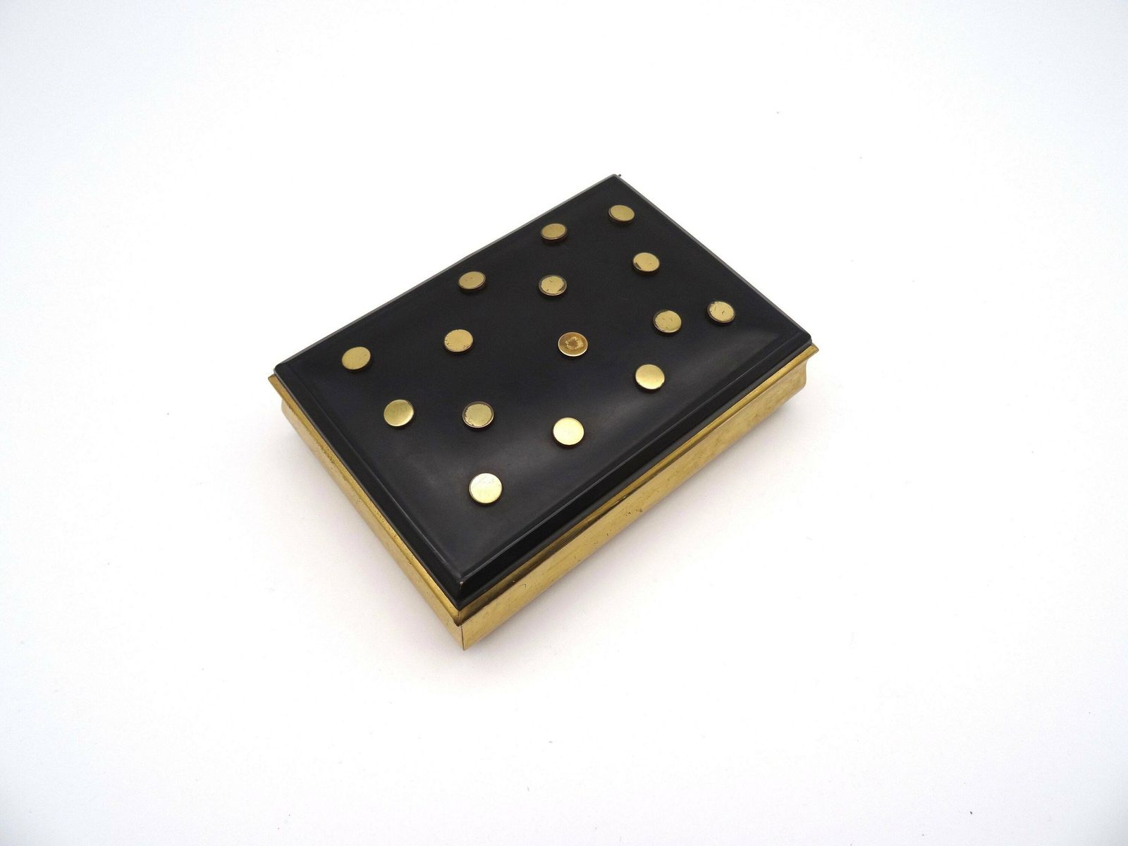 Unique Mid Century Jewelry Box Gold Black Artist Made Danish Modern 1960 photo furniture