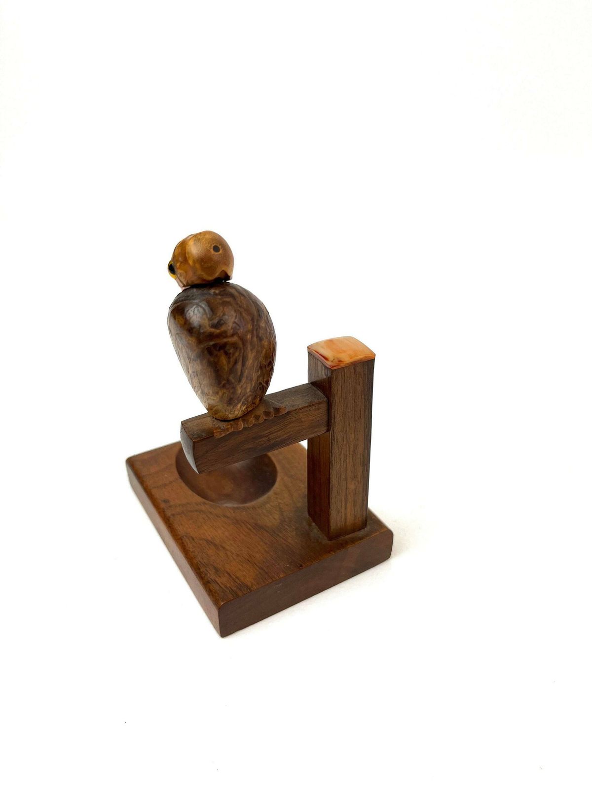 photo for sale Rare Art Deco Wooden Bird Pipe Holder Bakelite Beak France 1930