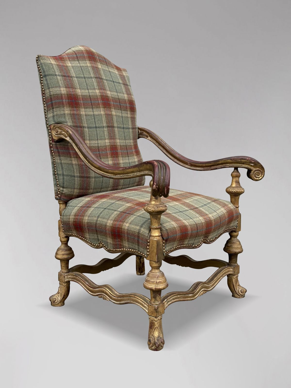 Pair Of Large 19th Century French Giltwood Throne Armchairs photo furniture
