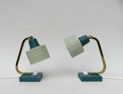 Extraordinary Mid Century Bedside Table Lamps In Brass, 1960s, Set Of 2 photo furniture