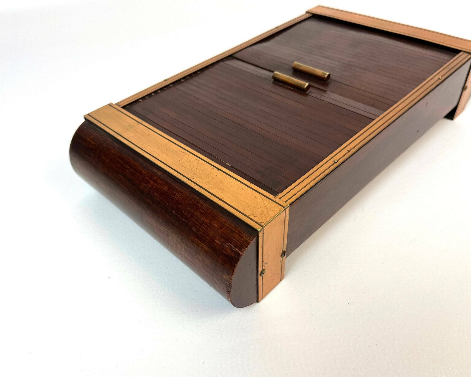 Avant Garde Art Deco Double Roll Top Jewelry Box France 1930 photo furniture