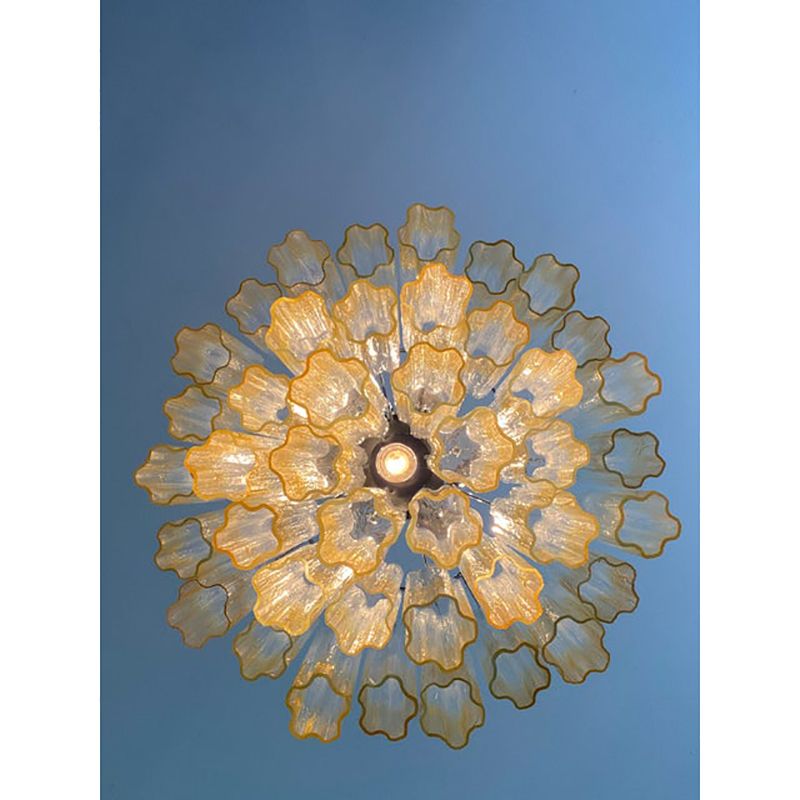 Contemporary Sputnik "Tronchi" Vanished Amber Chandelier In Venini Style photo furniture