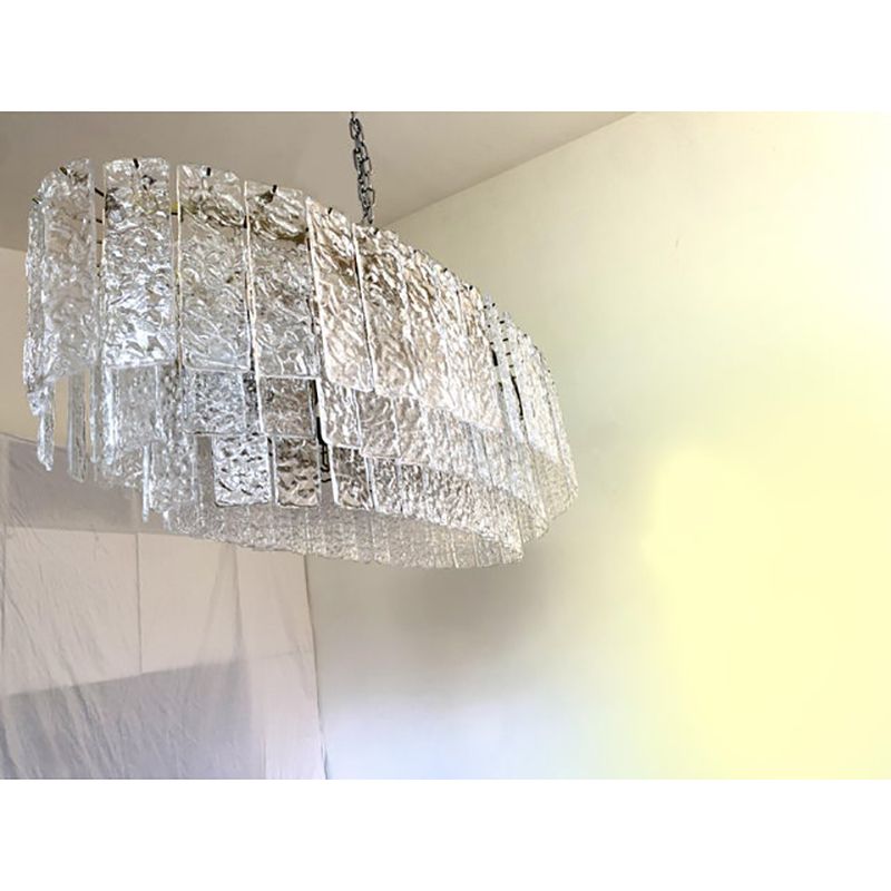 Oval Hammered Strip "Listelli" Chandelier By Simoeng In Mid Century Modern Style photo 16800.0