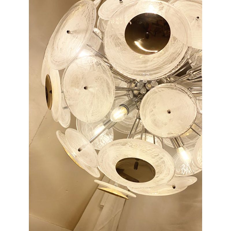 Italian Venied White "Alabastro Murano Glass Sputnik Chandelier photo furniture