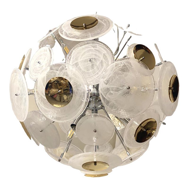 Italian Venied White "Alabastro Murano Glass Sputnik Chandelier