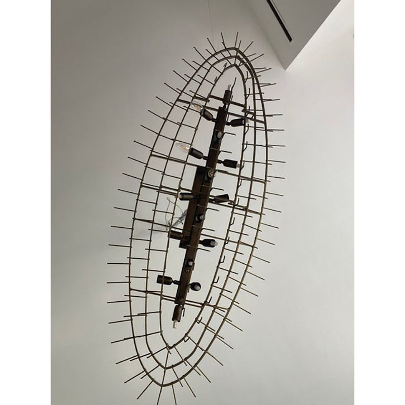Contemporary Oval "Tronchi" Murano Glass Chandelier In Venini Style photo Lighting