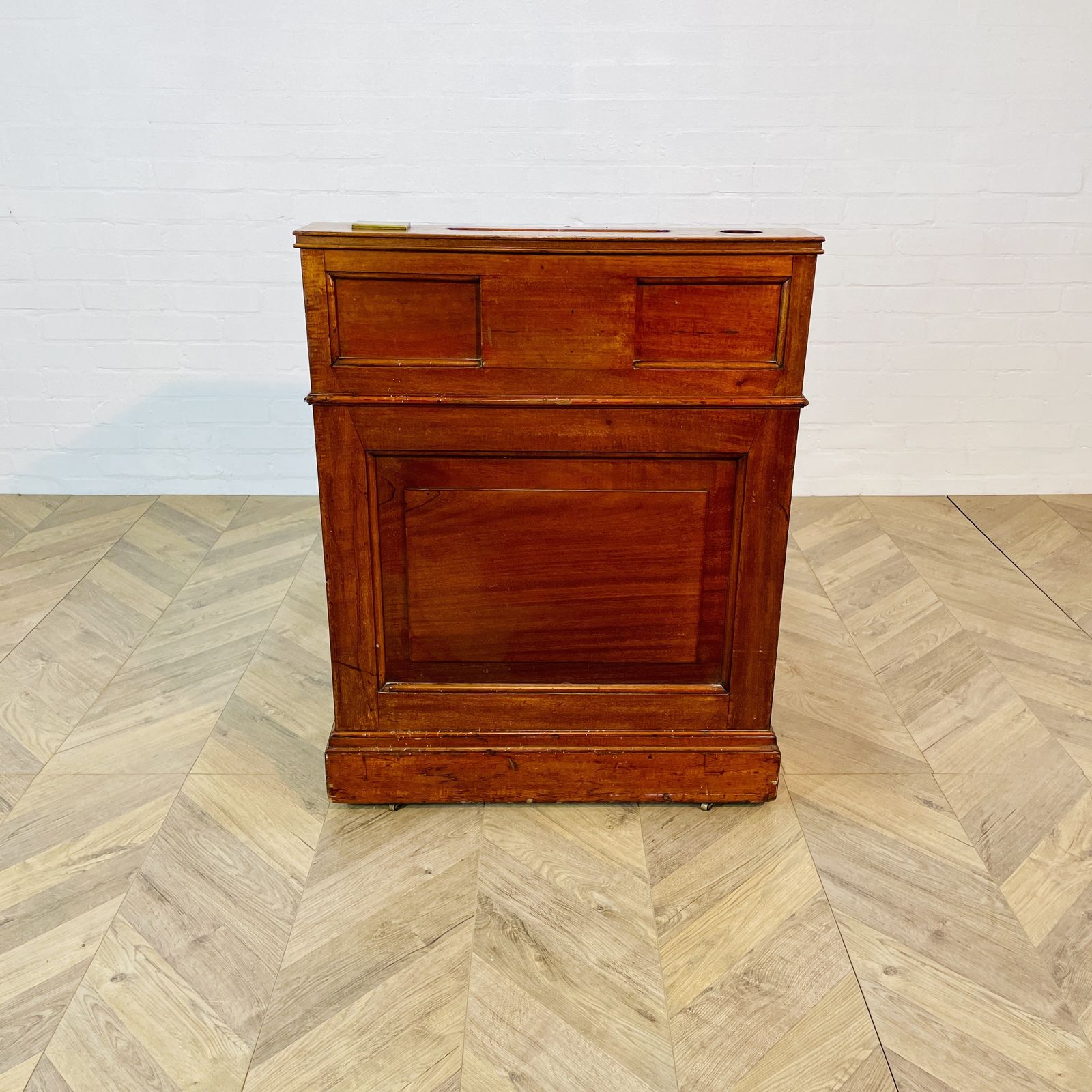 Antique English Oak Davenport Desk On Castors, Circa 1900s photo for sale