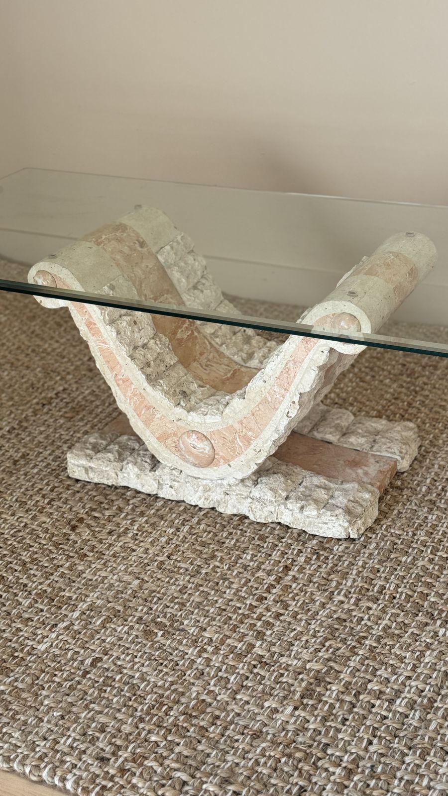 Mactan Stone Coffee Table In A Grecian Style, 1990's