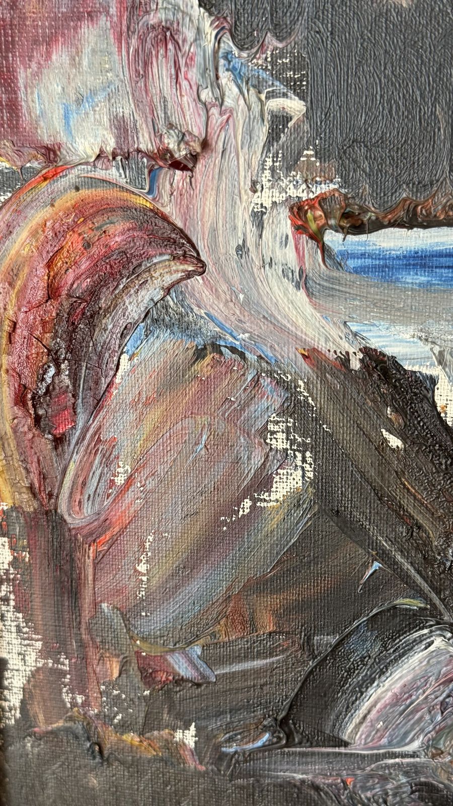 Swedish Abstract Landscape, Oil On Canvas photo vintage