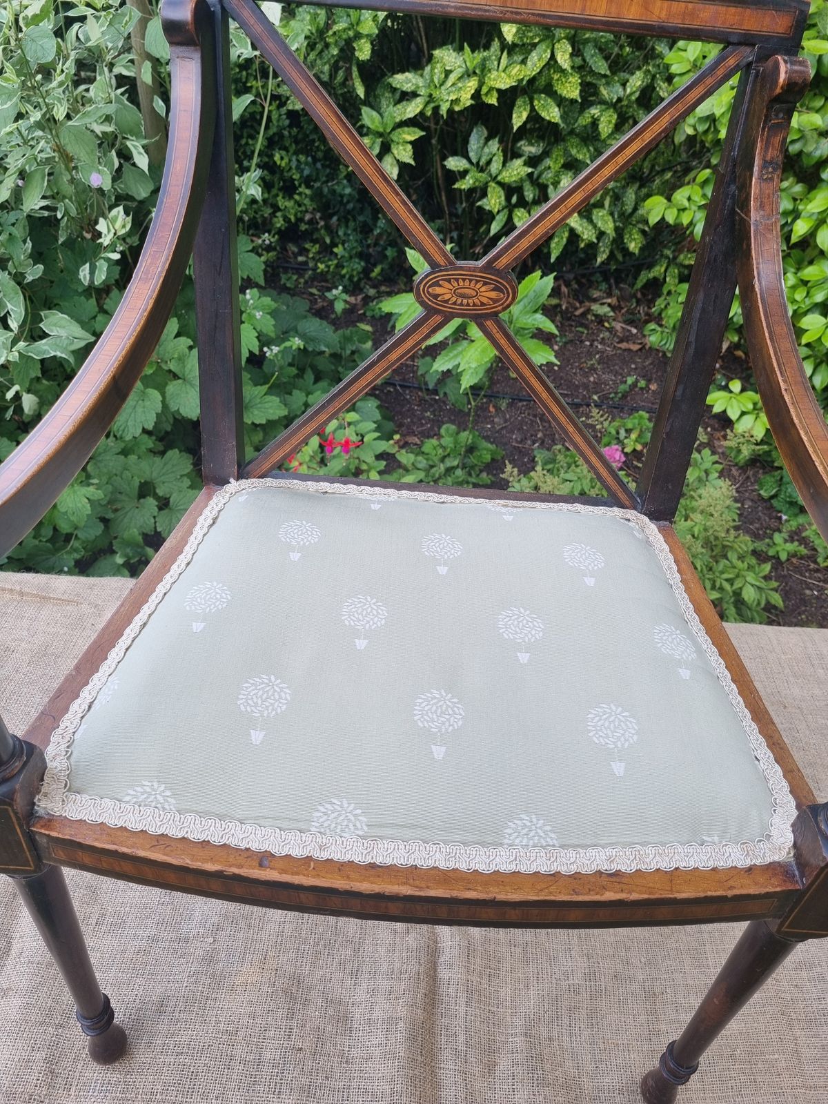 Antique Wooden Chair With Intricate Detailing And Upholstered Seat photo furniture