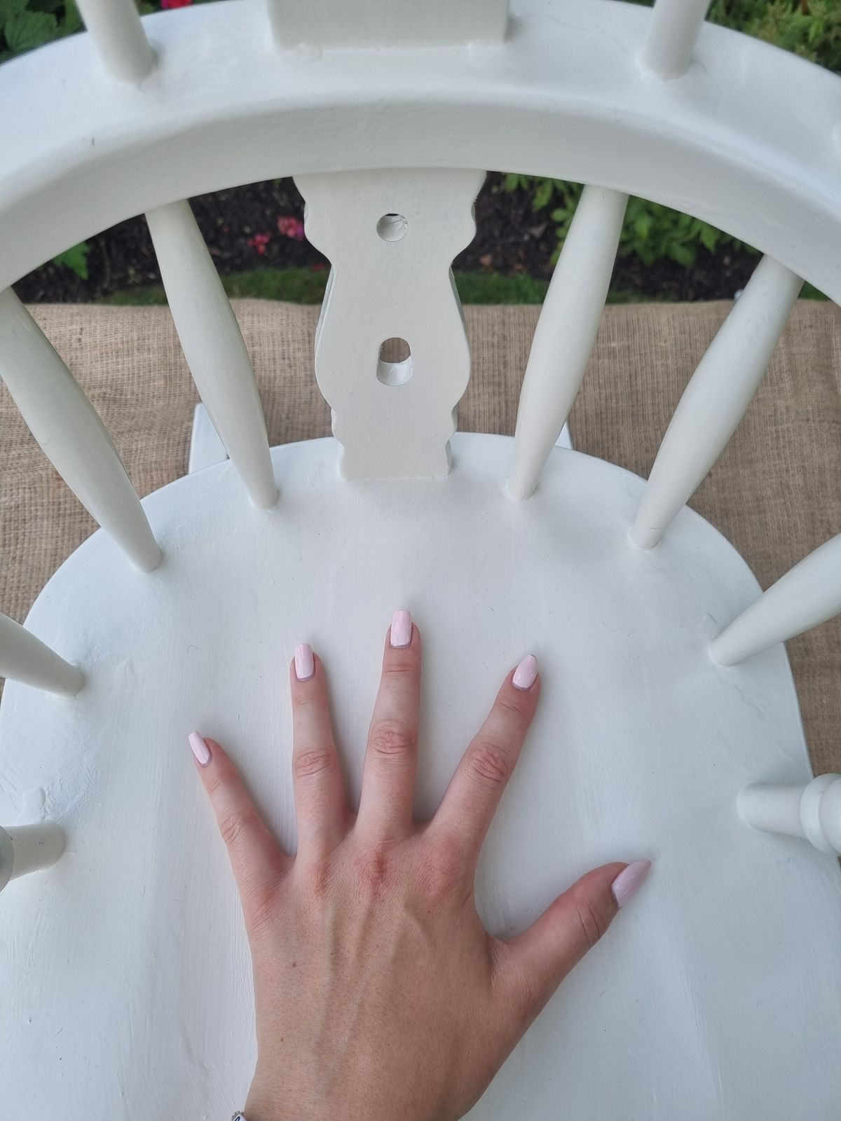 Charming Vintage Cream Rocking Chair For Children photo for sale