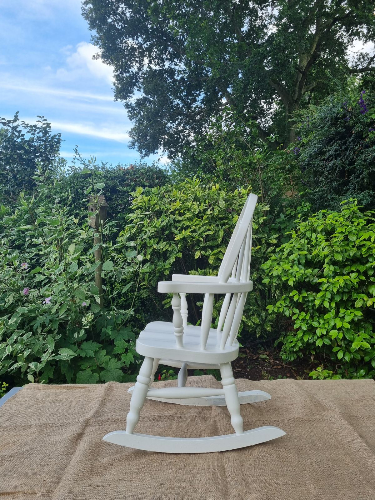 Charming Vintage Cream Rocking Chair For Children photo furniture