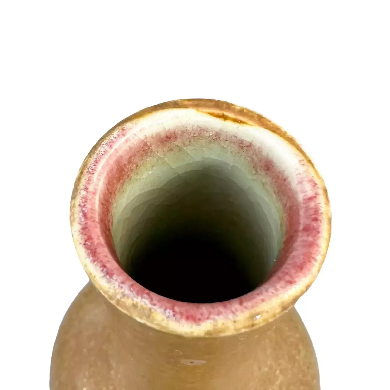 Antique Chinese 19th Century Brown Tea Dust Glaze Vase, Long Neck, Bulbous Belly photo buy