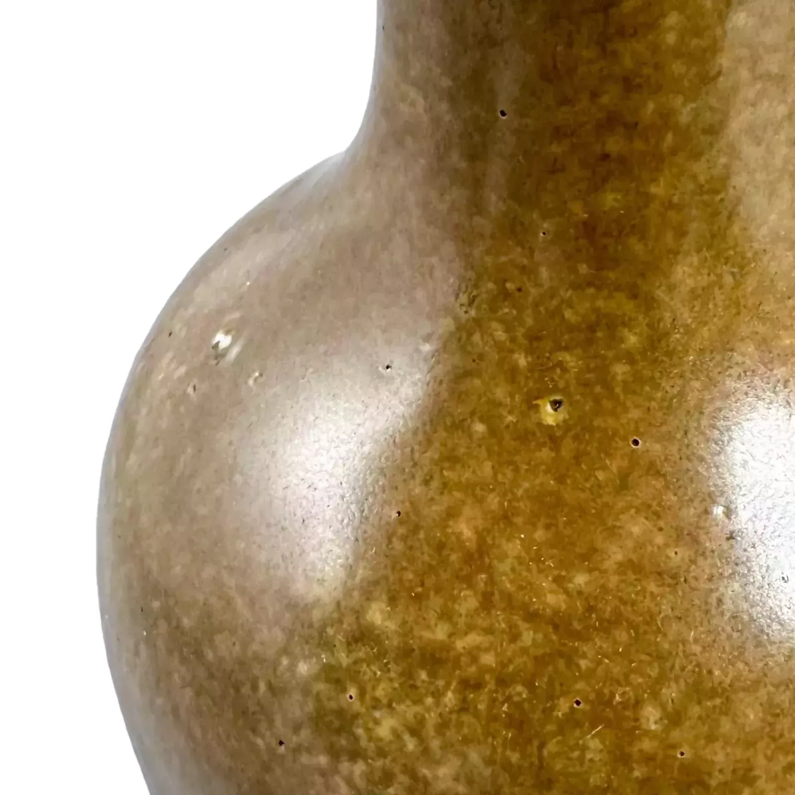 photo buy Antique Chinese 19th Century Brown Tea Dust Glaze Vase, Long Neck, Bulbous Belly