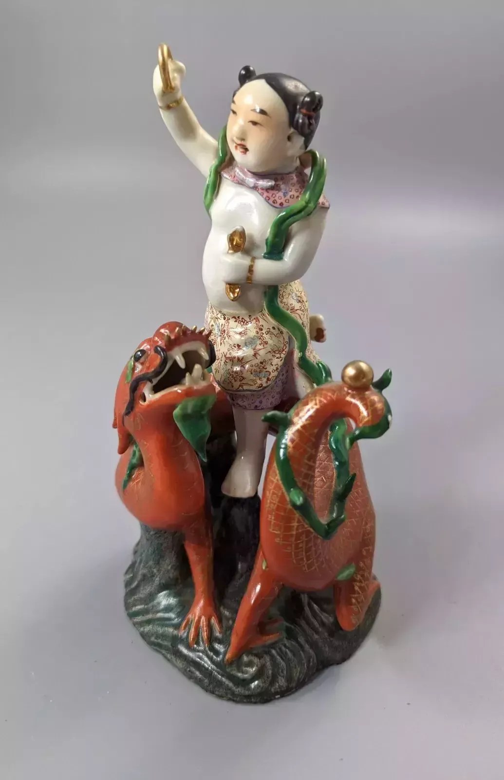 Home Decor Chinese Famille Rose Figure Of Nezha, C.19 Th photo