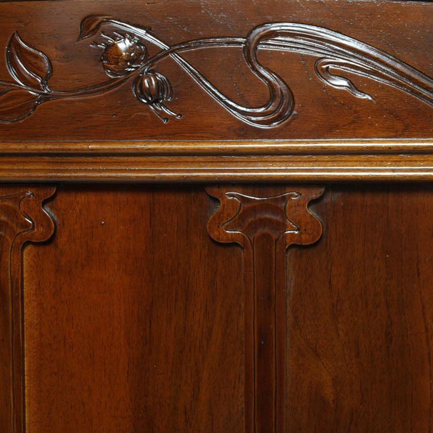 Art Nouveau Pair Of Beds, By Vincenzo Cadorin Venezia, Hand Carved Walnut photo buy