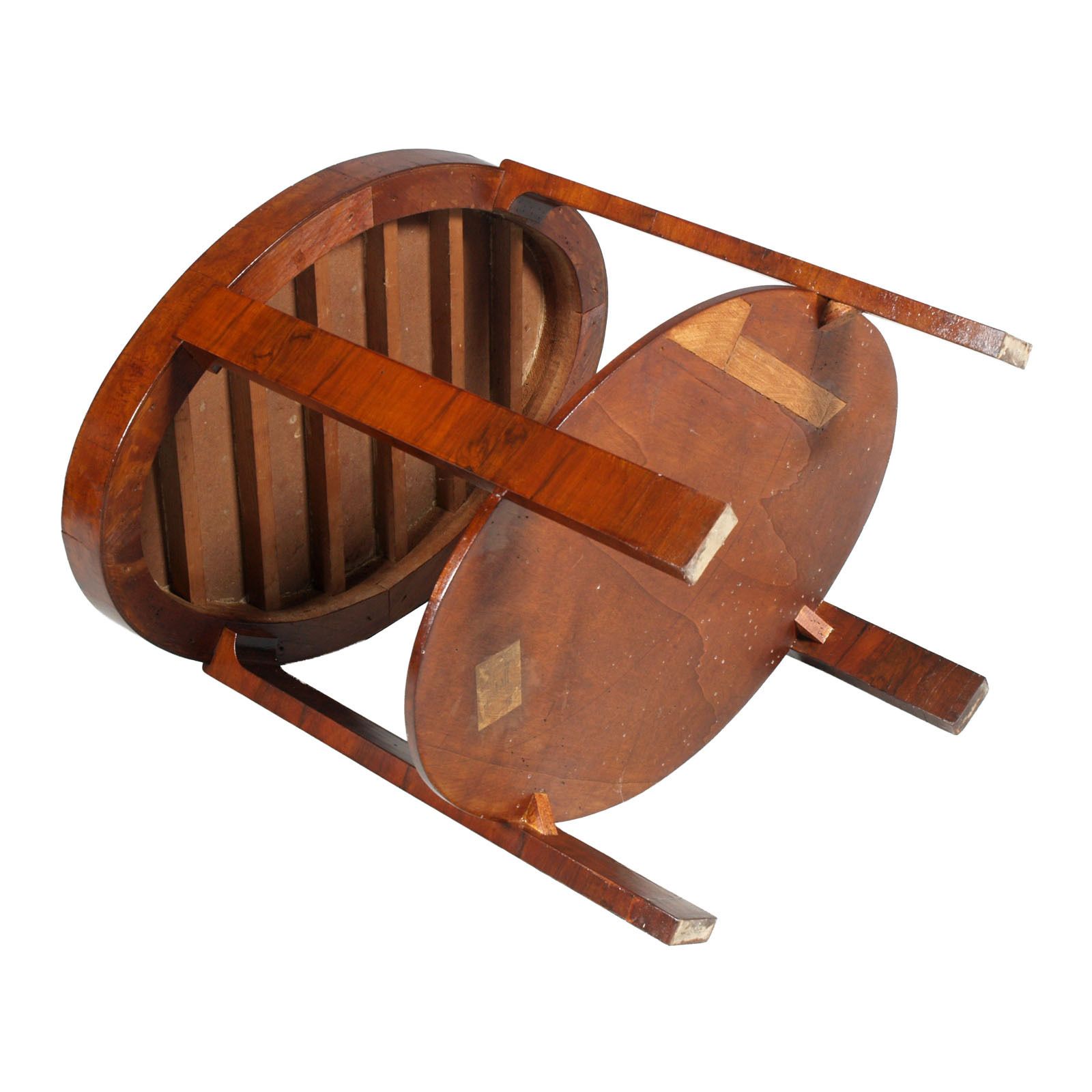 1930 Oval Coffee Table Art Deco By Osvaldo Borsani In Veneered Walnut photo vinterior