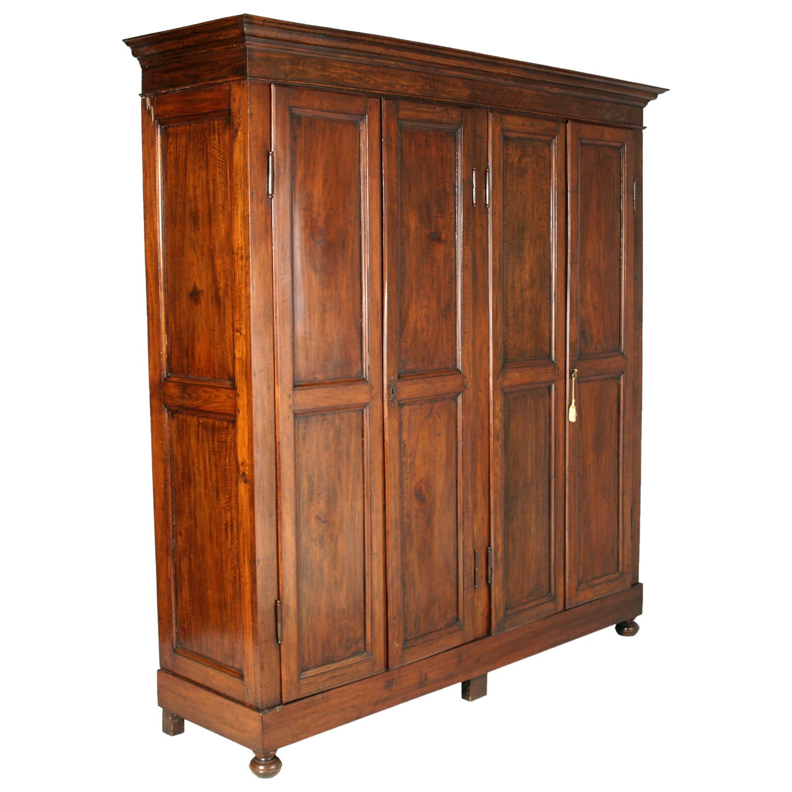 Mid 19th Century Large Neoclassic Wardrobe In Massive Walnut