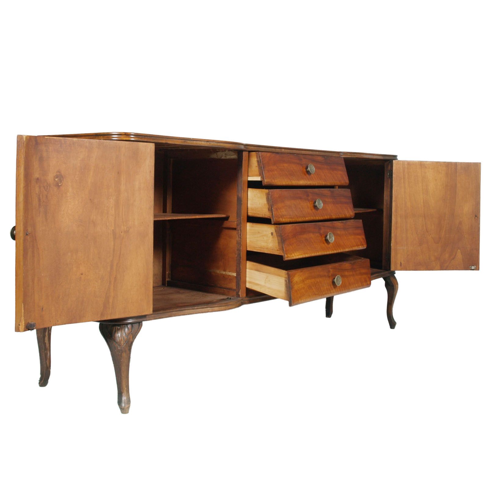 Venetian Baroque Sideboard, Hand Carved Walnut Veneer Walnut photo furniture