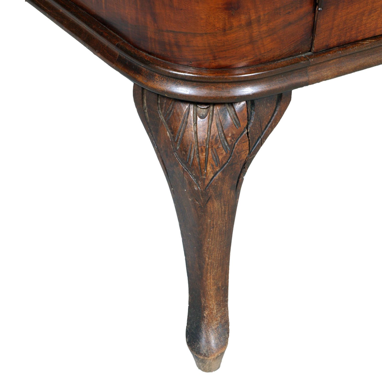 Venetian Baroque Sideboard, Hand Carved Walnut Veneer Walnut photo vintage