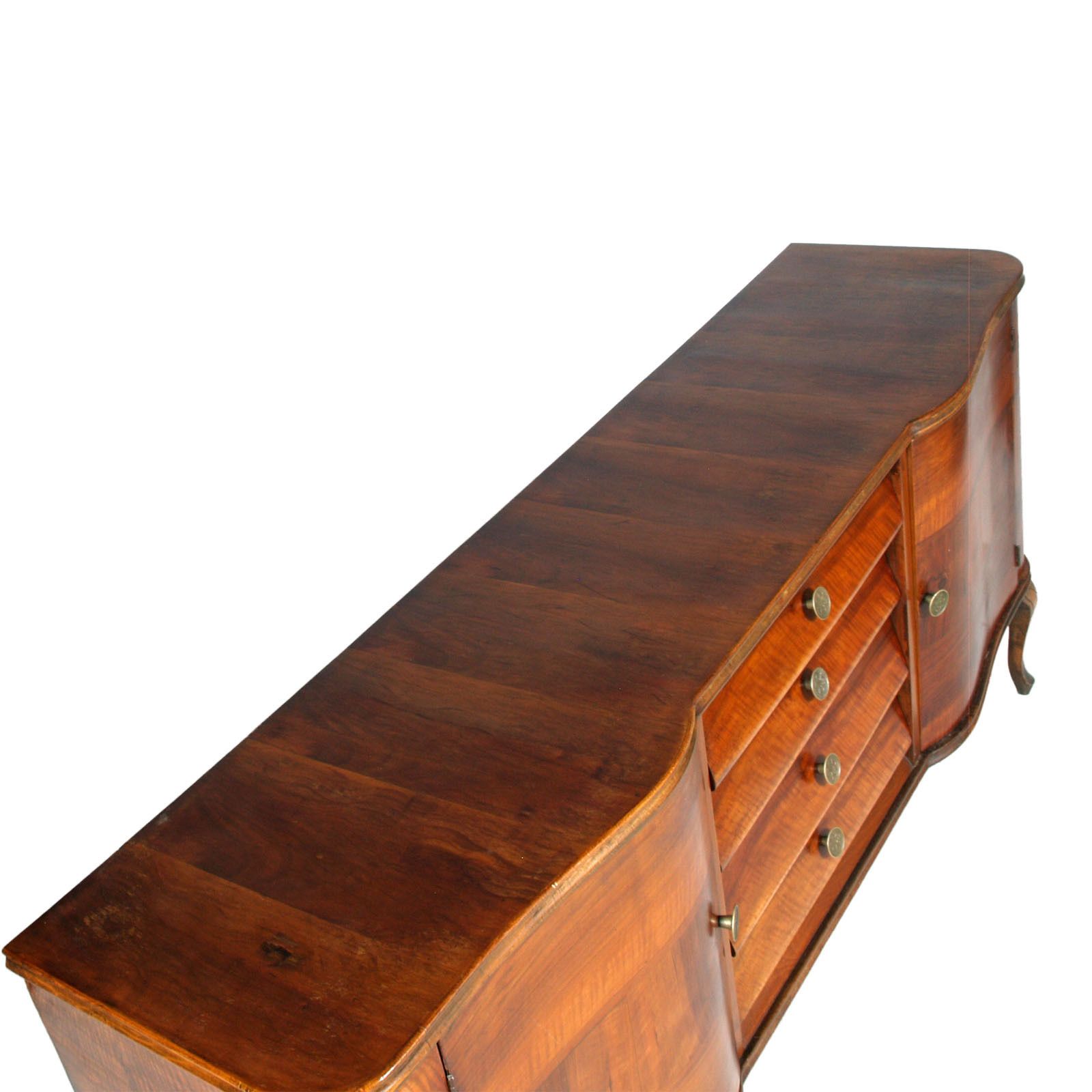 photo for sale Venetian Baroque Sideboard, Hand Carved Walnut Veneer Walnut