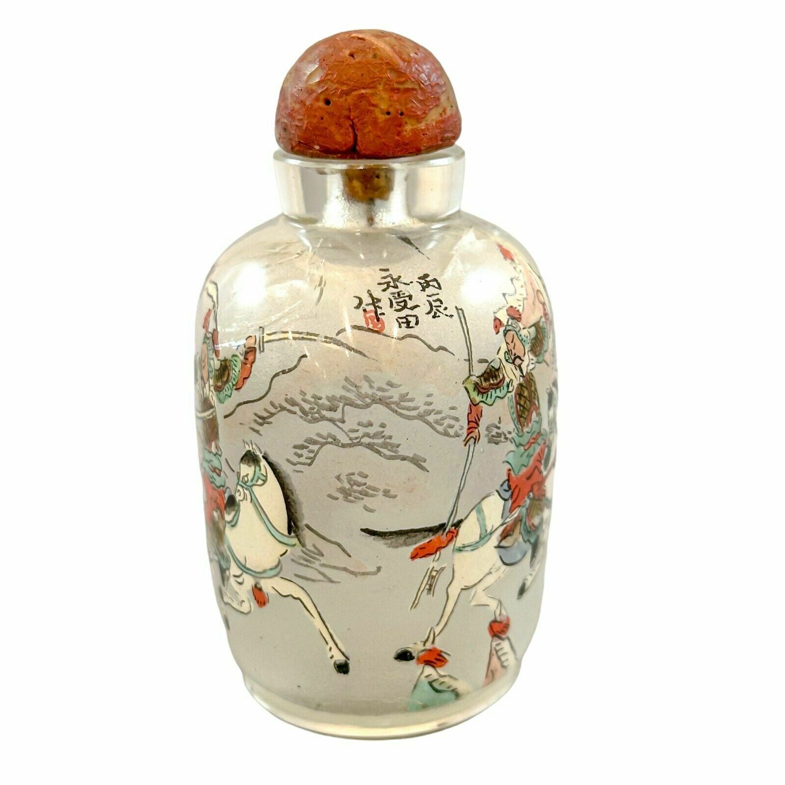 Chinese Qing Dynasty Yong Shoutian Glass Snuff Bottle; Romance Of Three Kingdoms photo furniture